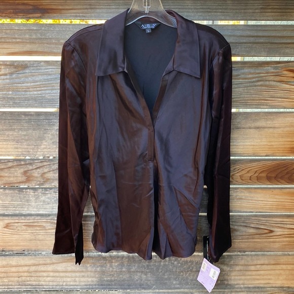 A•B•S by Allen Schwartz Shimmer Shirt size Large - Picture 2 of 9
